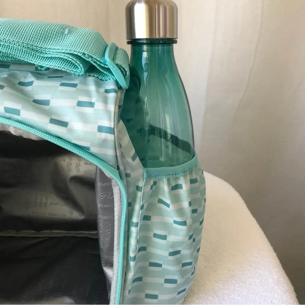 insulated lunch tote for hot & cold food storage in turquoise‎ 7 piece